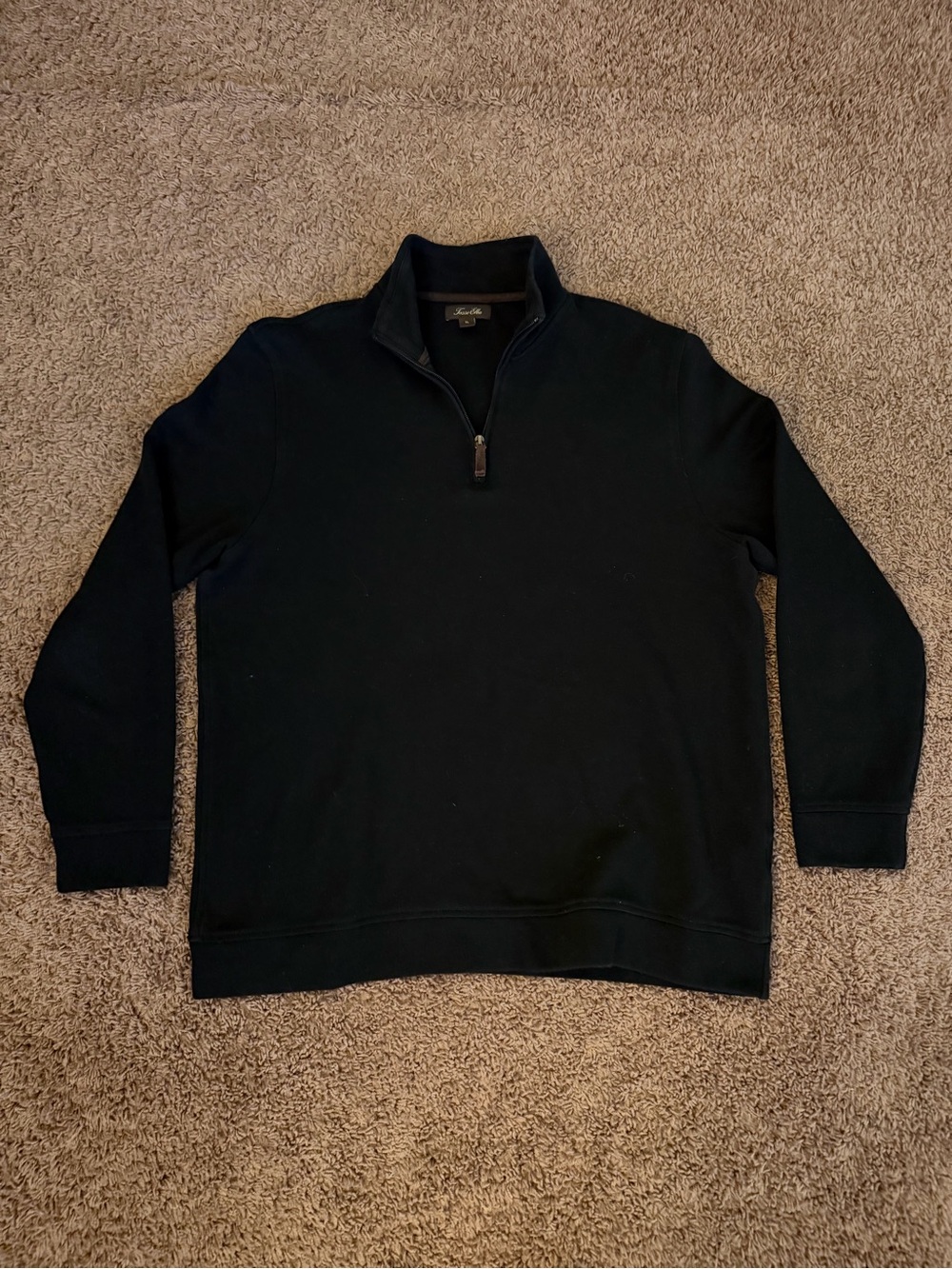 Tasso Elba Black Quarter-Zip Pullover Sweater